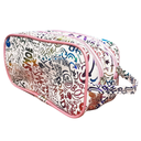 estuches con doble cierres bolsillos porta cosmeticos maquillajes accesorios glitter