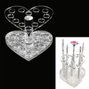 exhibidor organizador de brochas pinceles forma corazón de acrílico
