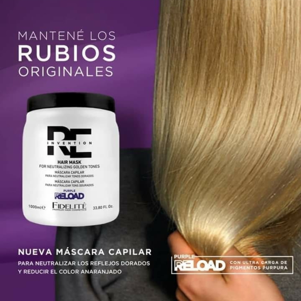 Mascara RE-INVENTION matizadora violeta corrector dorados FIDELITE 1000ML