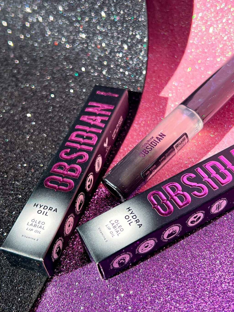 Lip oil brillos labiales transparentes Hydra Oil Obsidian Ruby Rose