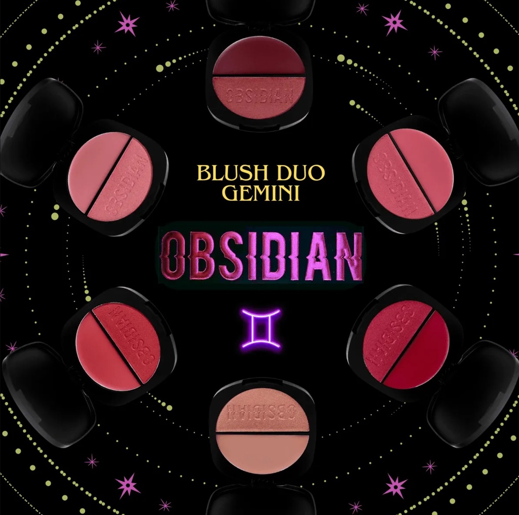 paletas de rubores en crema + rubores en polvo Obsidian Gemini Ruby Rose 
