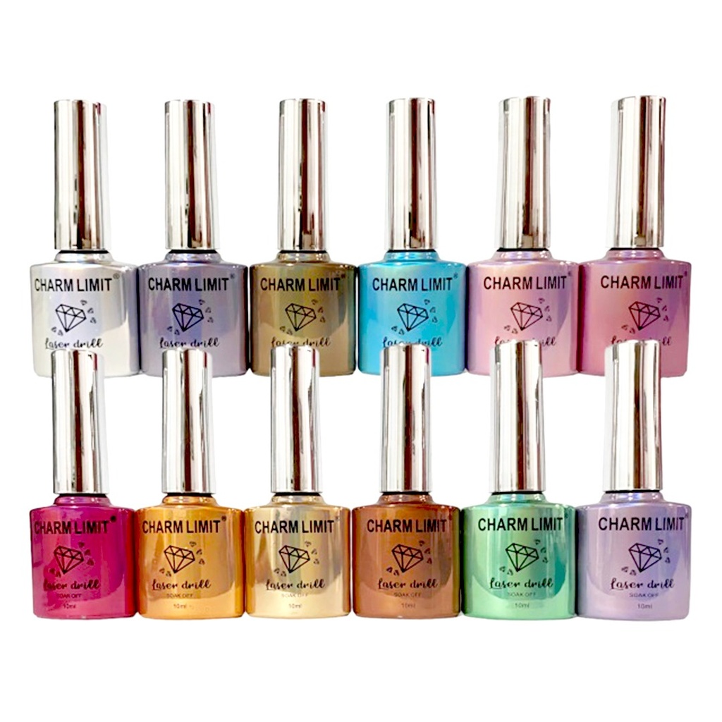 (SUE072) ESMALTE SEMIPERMANENTE CHARM LIMIT REFLECTIVO LASER DRILL___ pack x12
