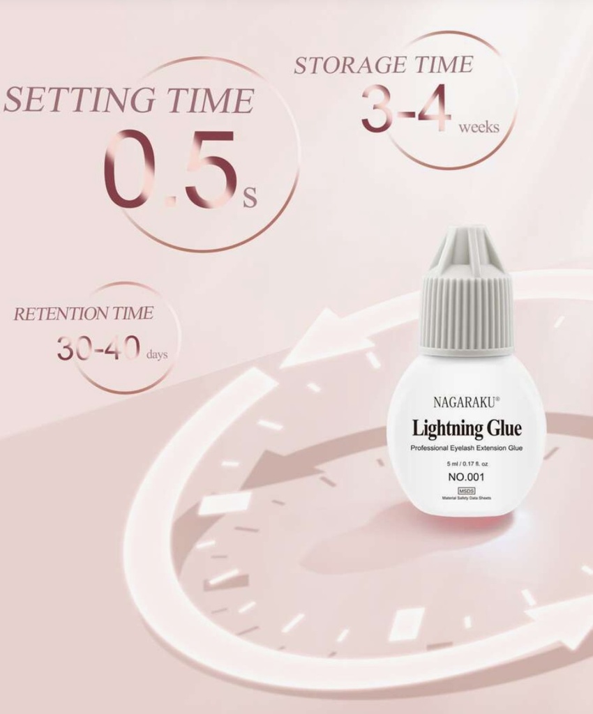 Adhesivos pegamentos de extensiones  Pestañas Nagaraku Premium Lightning Glue