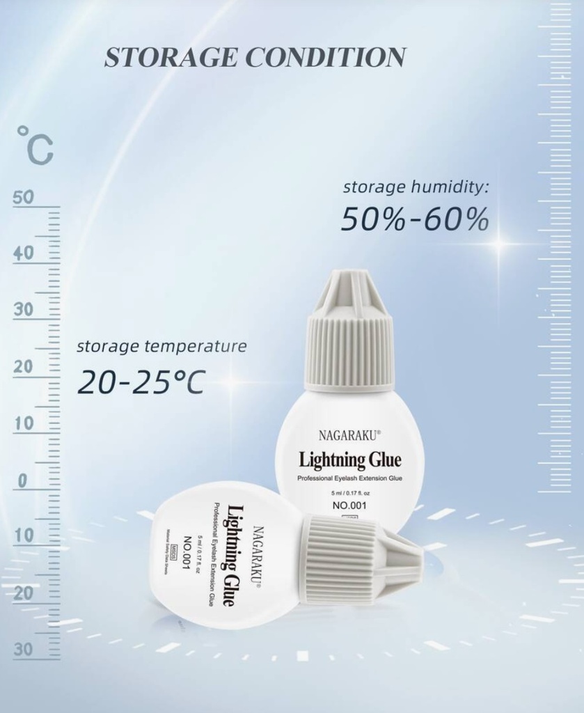 Adhesivos pegamentos de extensiones  Pestañas Nagaraku Premium Lightning Glue