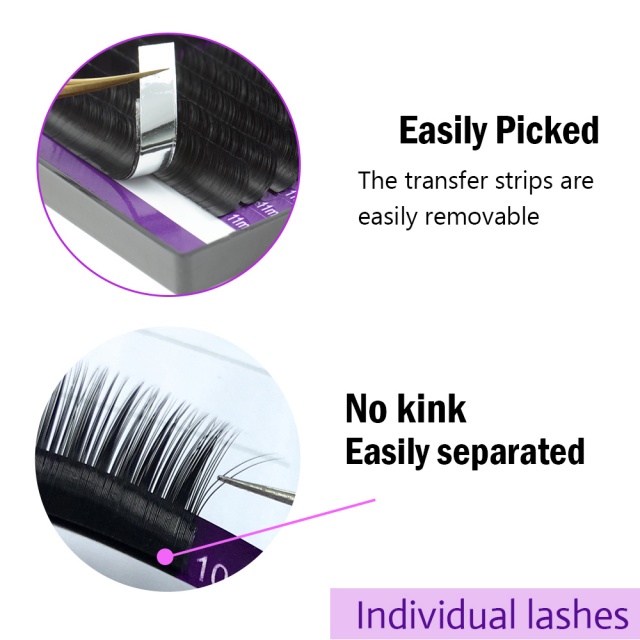 (SNK11) extensiones pestañas Nagaraku D pelo por pelo clasicas ___ PACK X2