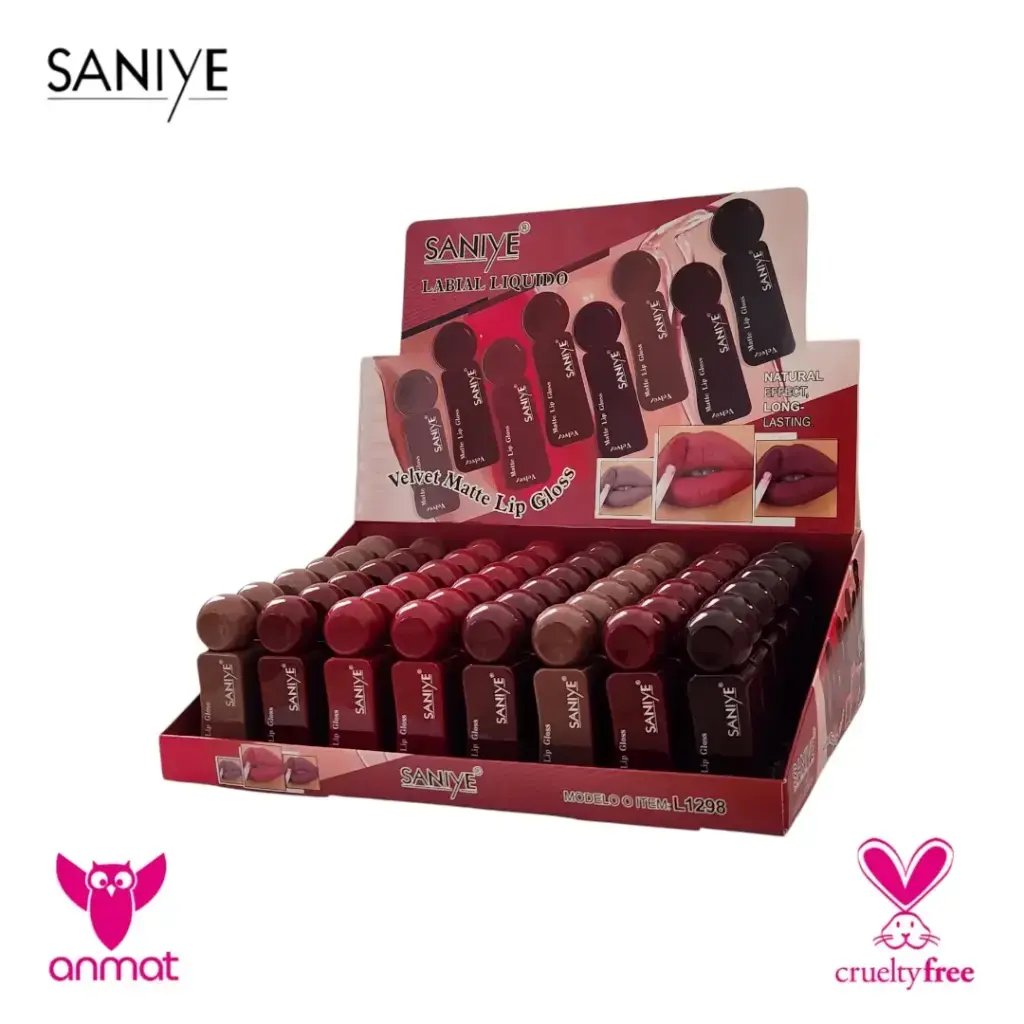 [SSY-L1298-C] Labial líquido Velvet Matte SANIYE  (Caja X48).webp