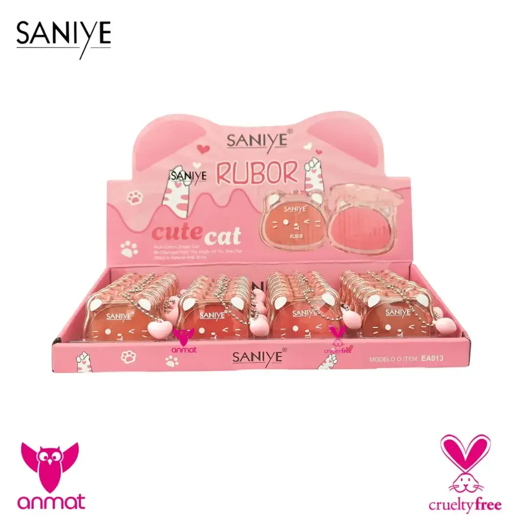[SSY-EA013-C] Rubor Gatito con cadena SANIYE (Caja X24).webp
