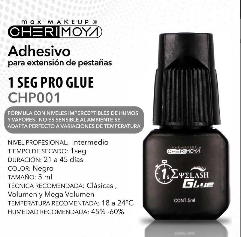 (CHP001) Adhesivo para extensión de pestaña 5ml Pro Glue 1s Cherimoya ___Pack X6