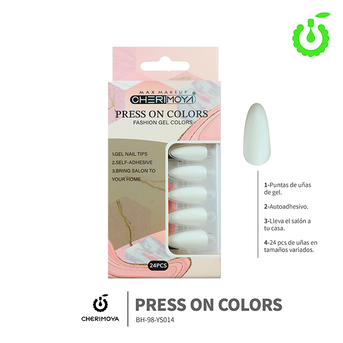 (BH001204) set X24 pcs press on uñas Cherimoya ___ PACK X12