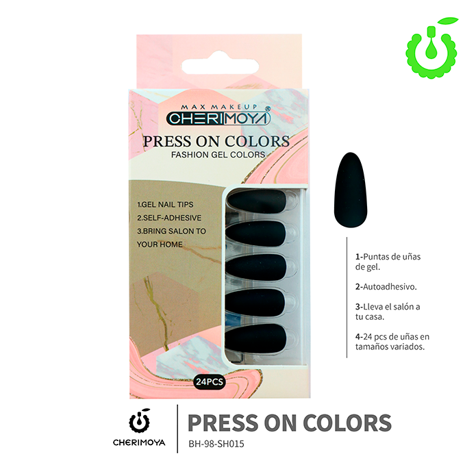 (BH001204) set X24 pcs press on uñas Cherimoya ___ PACK X12