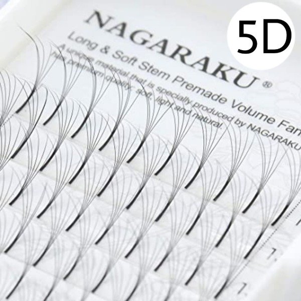 (SPNK12-5D) extensiones pestañas Nagaraku D mix abanico 5D ___ PACK X2