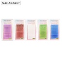 (SNK15) extensiones para pestañas Nagaraku D tecnologicas abanico doble degrade color mix 9-15mm ___ PACK X2
