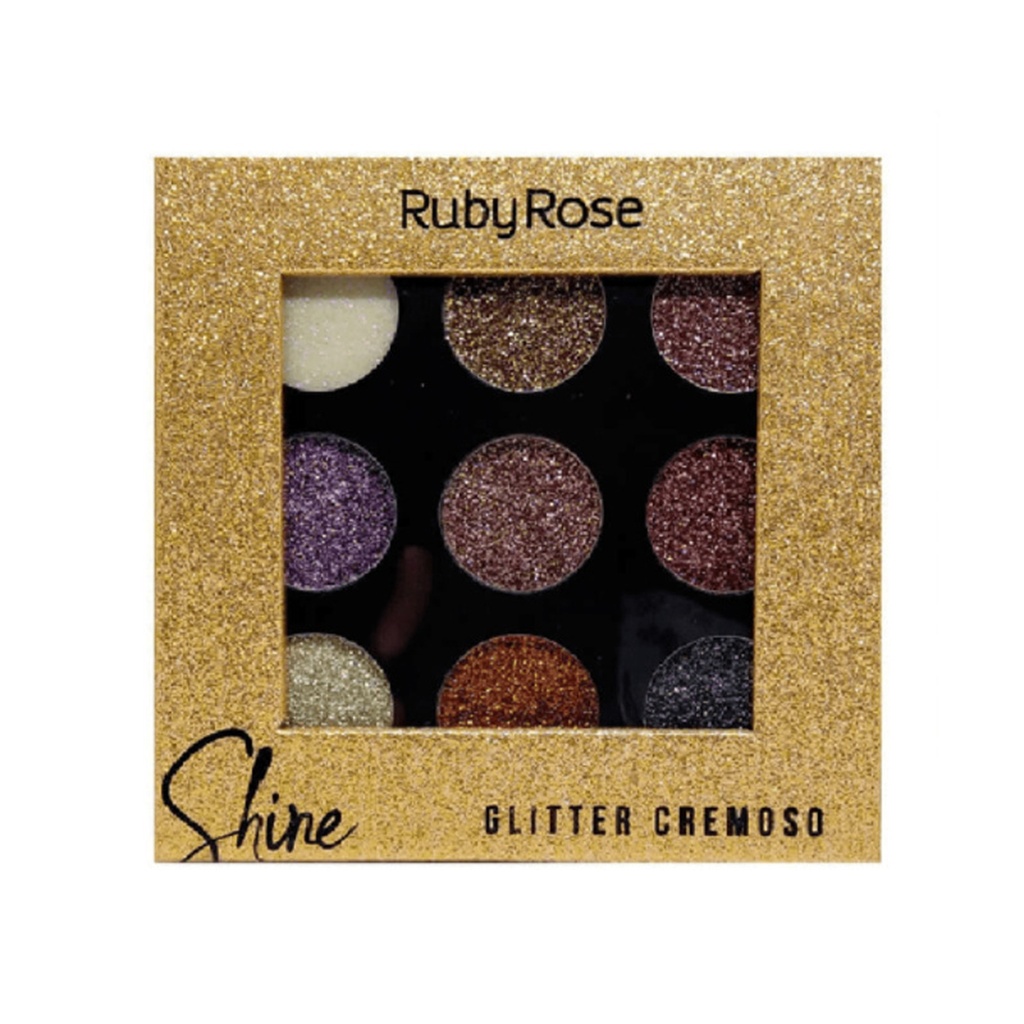 (SRR-HB8087) GLITTER CREMOSO 9 TONOS RUBY ROSE ___ pack X3