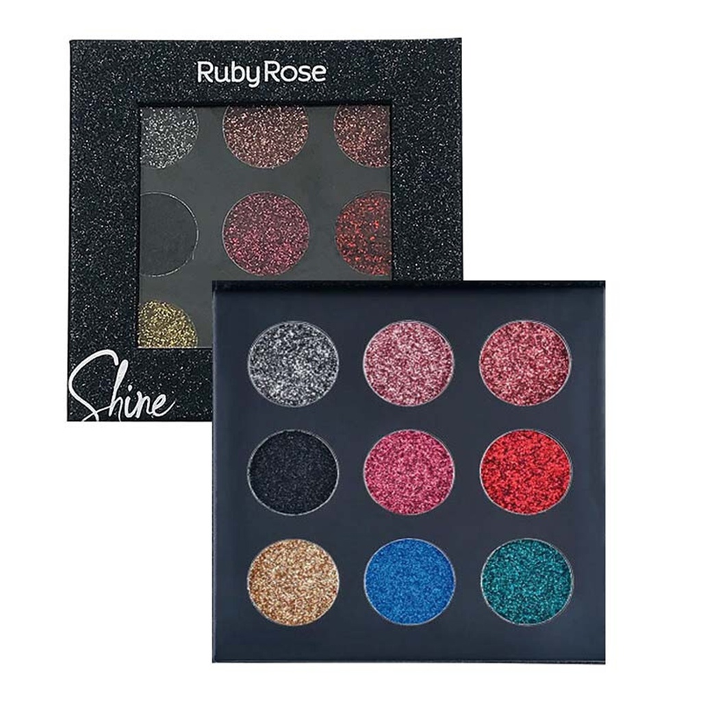 (SRR-HB8087) GLITTER CREMOSO 9 TONOS RUBY ROSE ___ pack X3