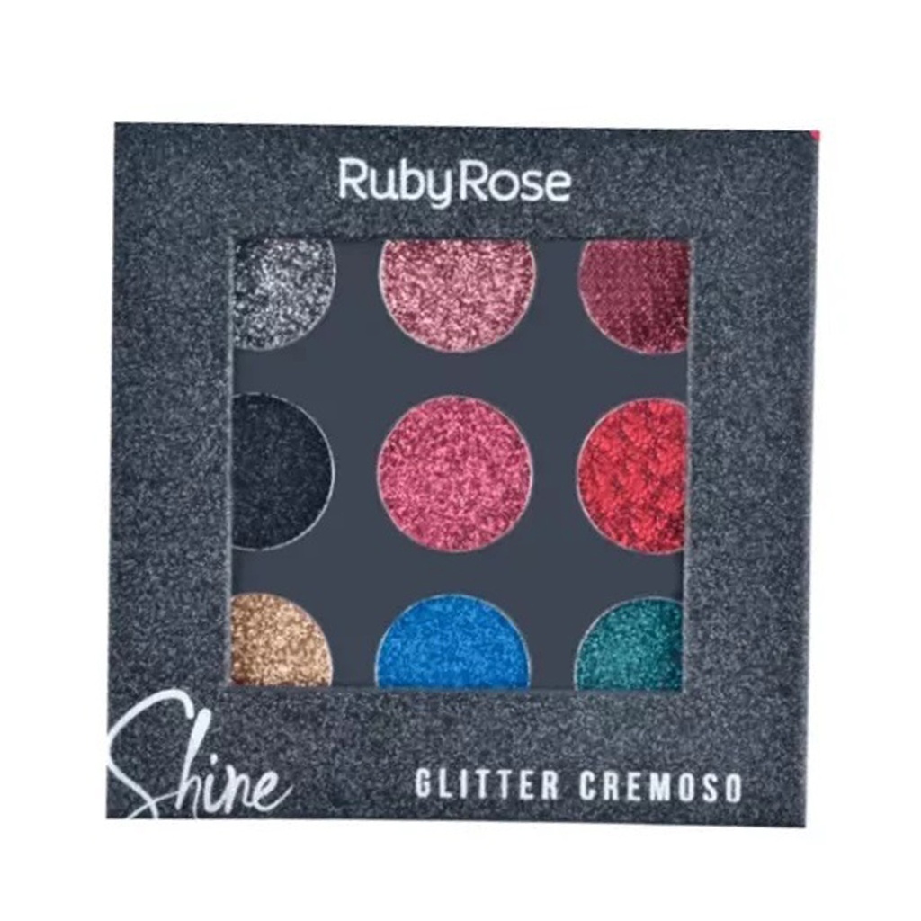 (SRR-HB8087) GLITTER CREMOSO 9 TONOS RUBY ROSE ___ pack X3