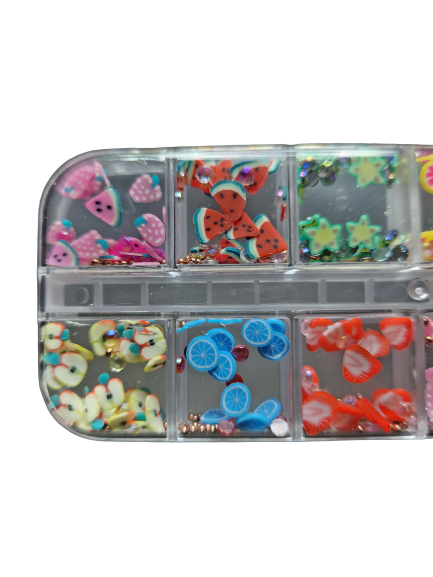(SJ-018) decoracion uñas frutas ___ PACK X12