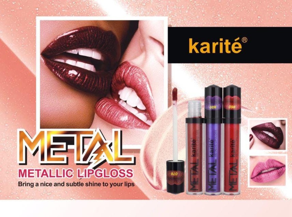 (PT-048) brillo labial Karité metal ___ PACK X3