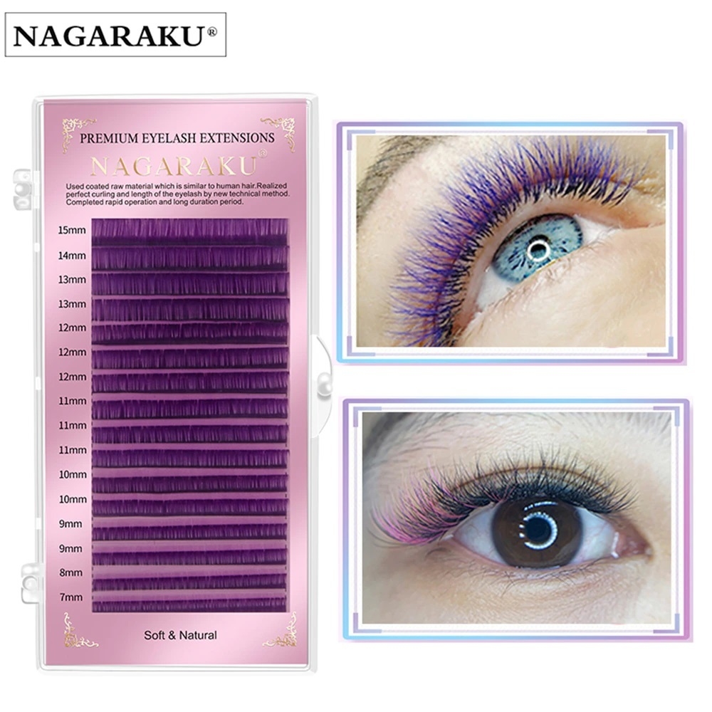 extensiones de/para pestañas Nagaraku D pelo por pelo clasicas color mix 7-15mm
