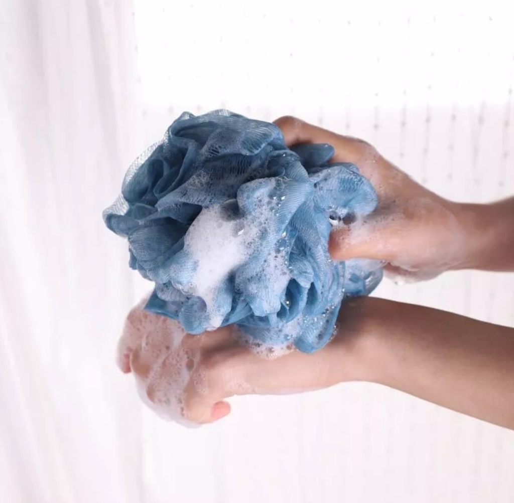 esponjas de baño pompón exfoliante 