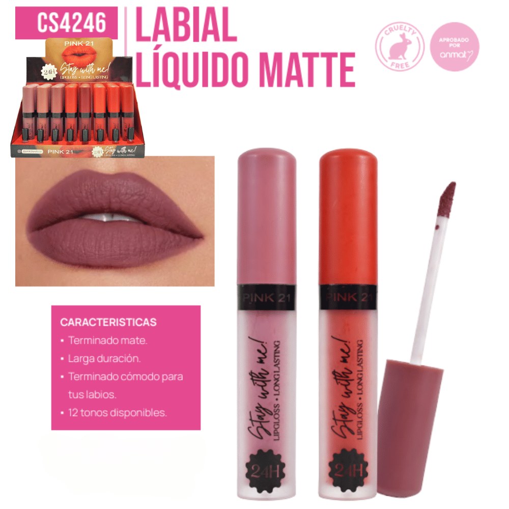 labial liquido acabado matte Stay With Me! Pink 21