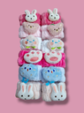 Muñequeras de peluche felpa toalla con figuras Eloise ___ PACK X5