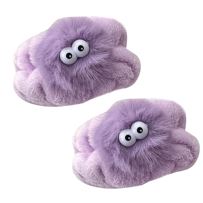bandas elásticas microfibra muñequeras de peluche felpa toalla con pompón ojitos Eloise ___ PACK X6
