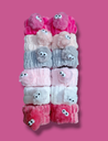 bandas elásticas microfibra muñequeras de peluche felpa toalla con pompón ojitos Eloise ___ PACK X6