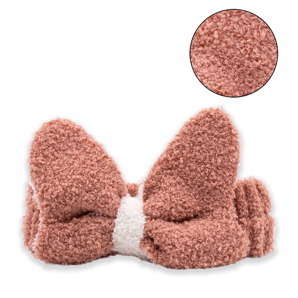 Vincha para maquillaje con moño MELY___PACK X12PCS. 