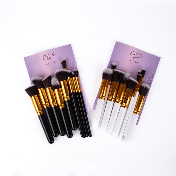 Set X10 de Brochas Para Maquillaje City Girl