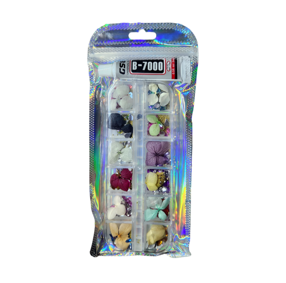 decoracion flores para uñas 12 divisiones sgl