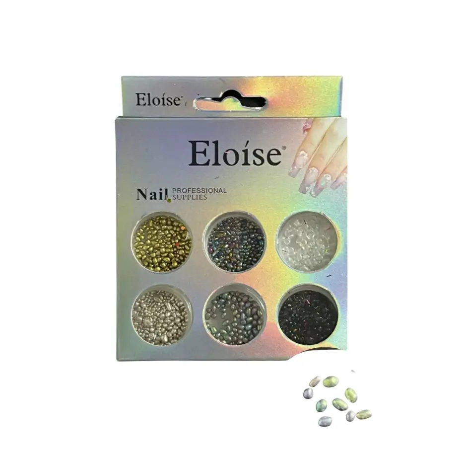 [PL-SPB] blister X6 colores de piedritas strass para decoración de uñas Eloise