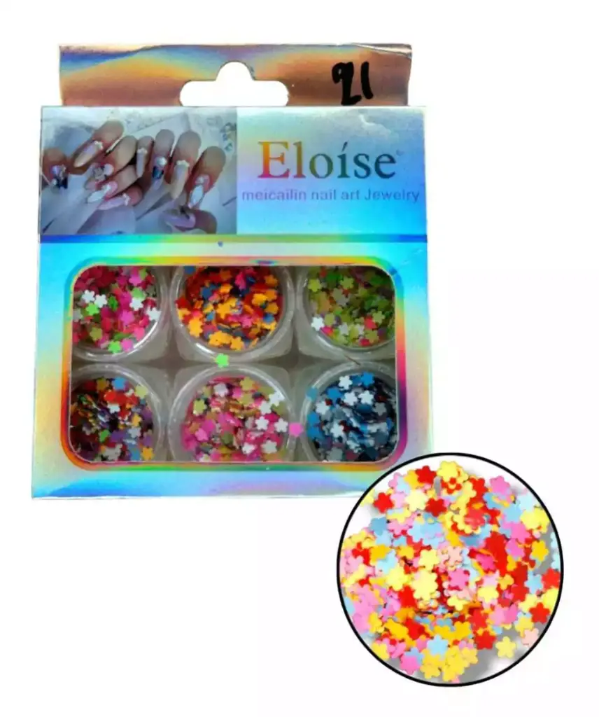 Decoración de uñas strass 6 divisiones