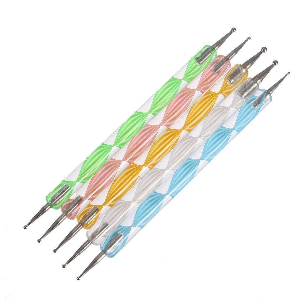[SGL002-1] kit 5 pinceles Dotting pen doble punta para decoración Uñas (Unidad)