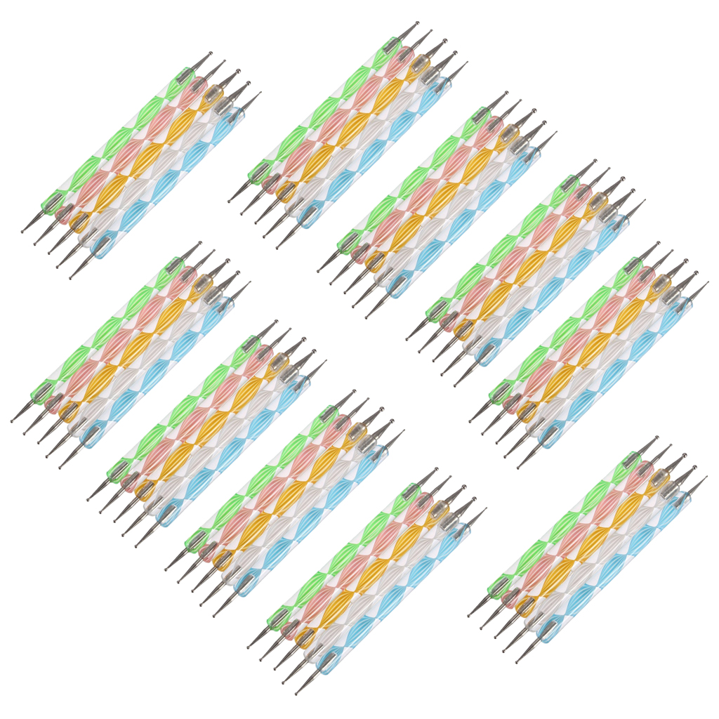 kit 5 pinceles Dotting pen doble punta para decoración Uñas