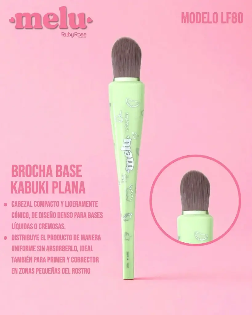brochas pinceles profesional premium de maquillaje Melu by RUBY ROSE___para Base