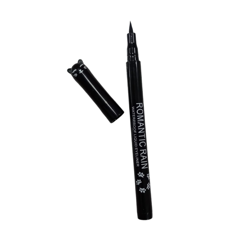 Delineadores en fibra con tapa negro de Gatito