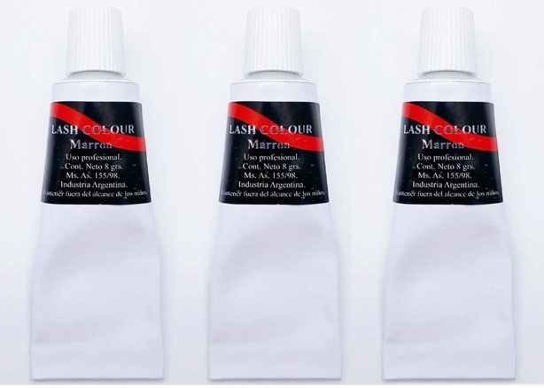 tinta color marron lash de/para pestañas