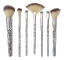 Set de siete brochas de maquillaje mango con glitter MELY ___PACK X3PCS.