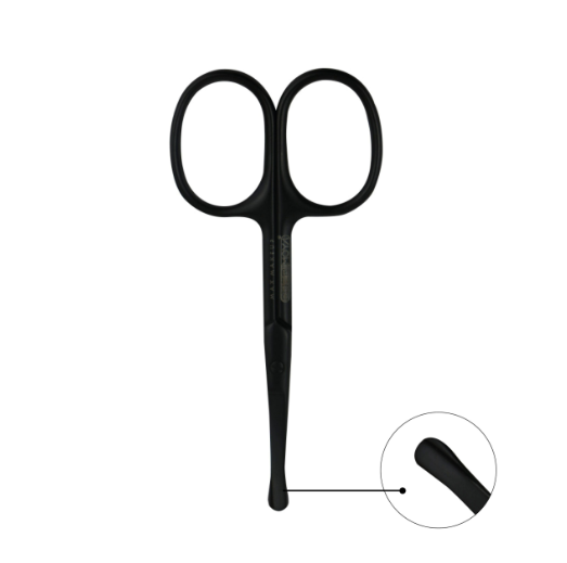 Tijera punta redonda para cortar vello de nasal,oido,ceja CHERIMOYA___PACK X12