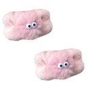 bandas elásticas microfibra muñequeras de peluche felpa toalla con pompón ojitos Eloise ___ PACK X6