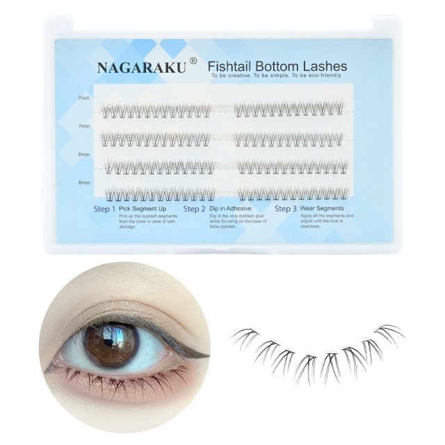 extensiones de/para pestañas originales Nagaraku parpado inferior mix premium (A, Unidad)