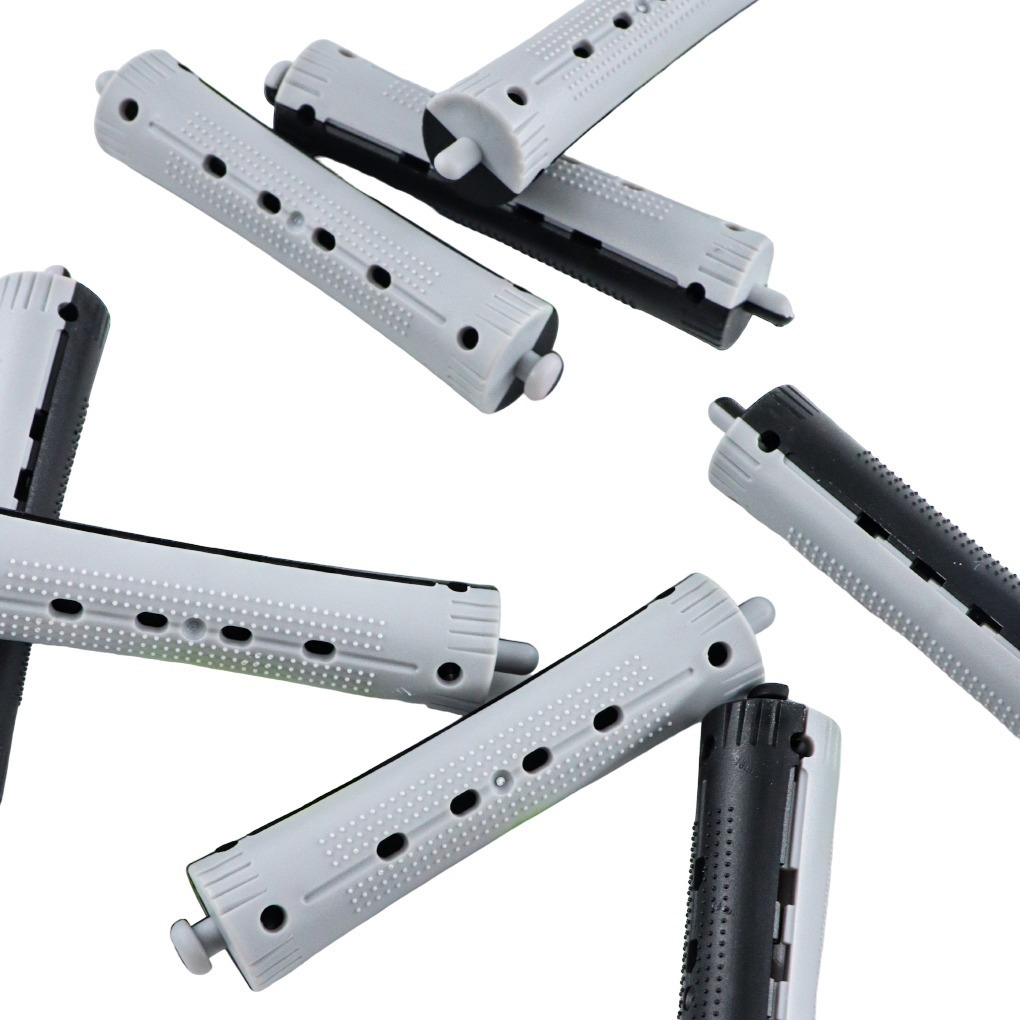 [PL-084987] Set X12 ruleros rizadores negro y gris para cabello (Unidad)