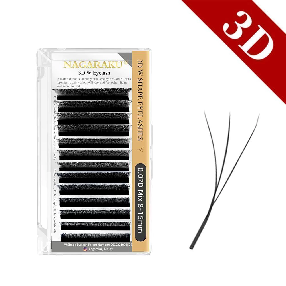 Extensiones De Pestañas Nagaraku 3D W Fibras Tecnologicas mix 0.07 8-15mm