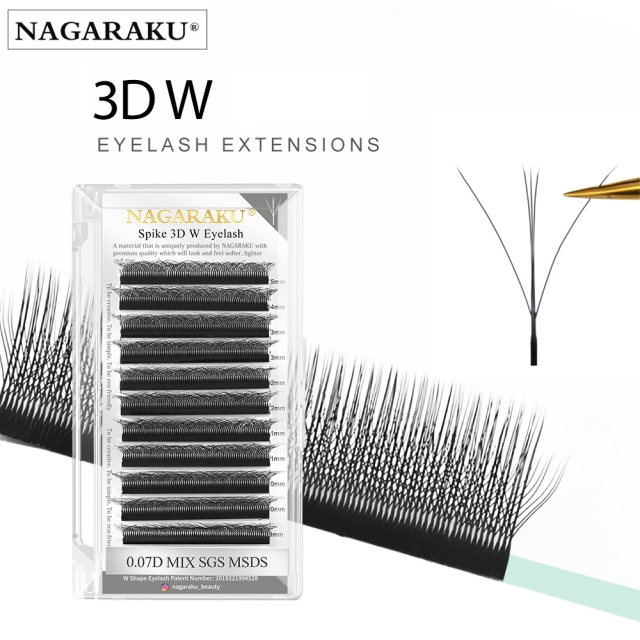 extensiones de/para pestañas Nagaraku tecnologicas 3D mix núcleo central triple 50% mas resistencia