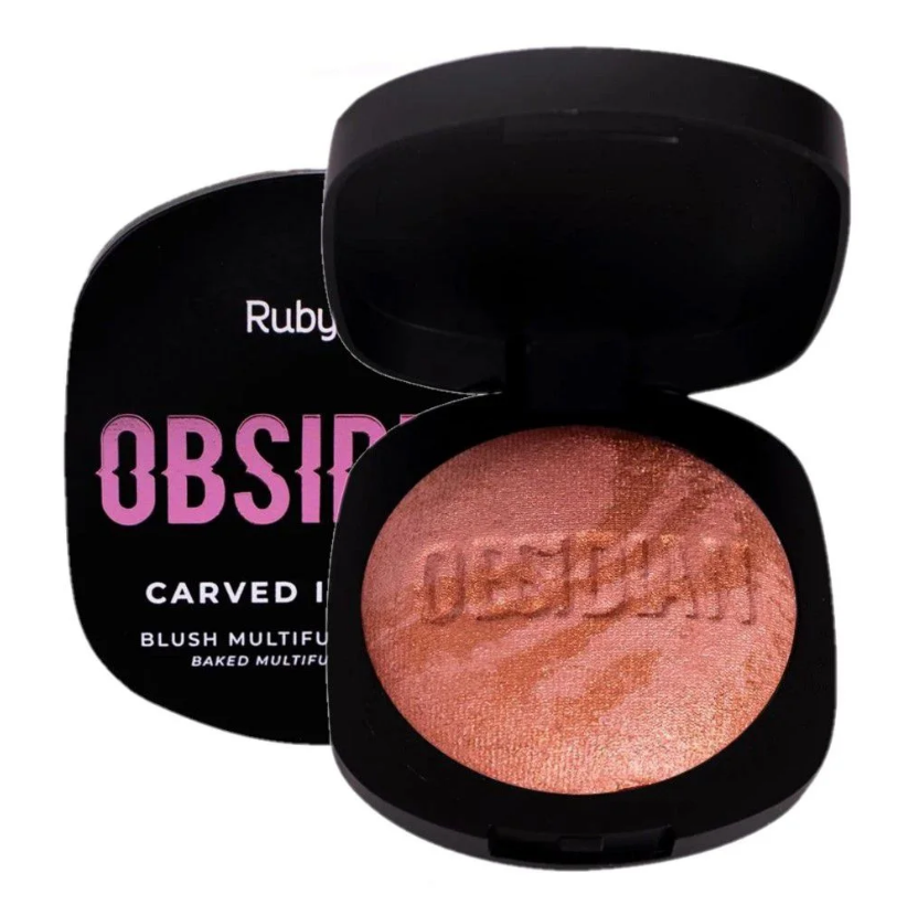 rubores e iluminadores en polvo marmolados multifuncional Obsidian RUBY ROSE