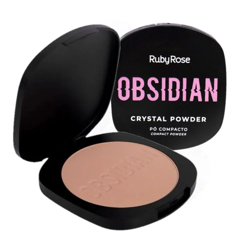 polvos compactos Crystal Powder Obsidian Ruby Rose