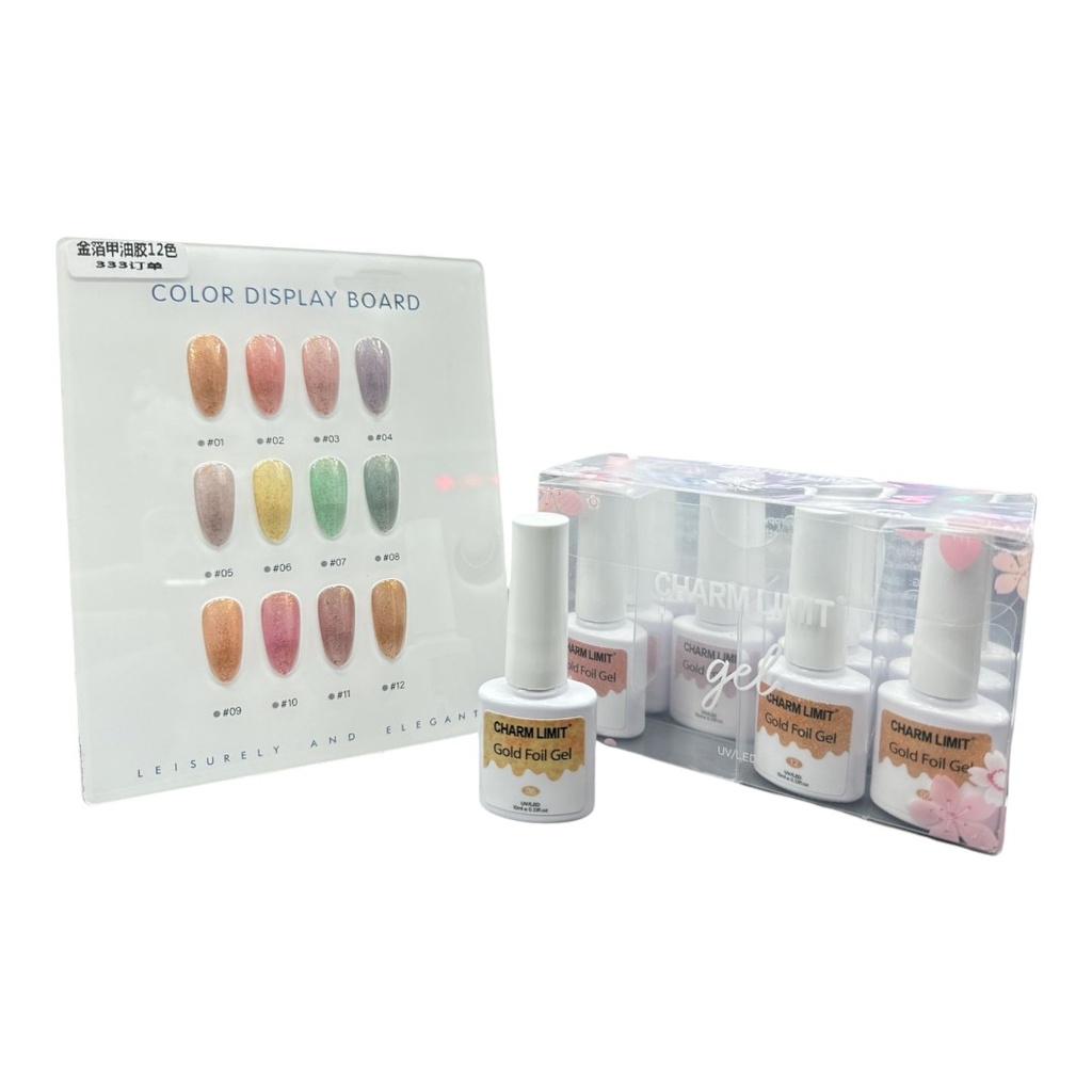 [PT-216] Esmalte Semi Gold Foll Gel Charm Limit ___PACK X12