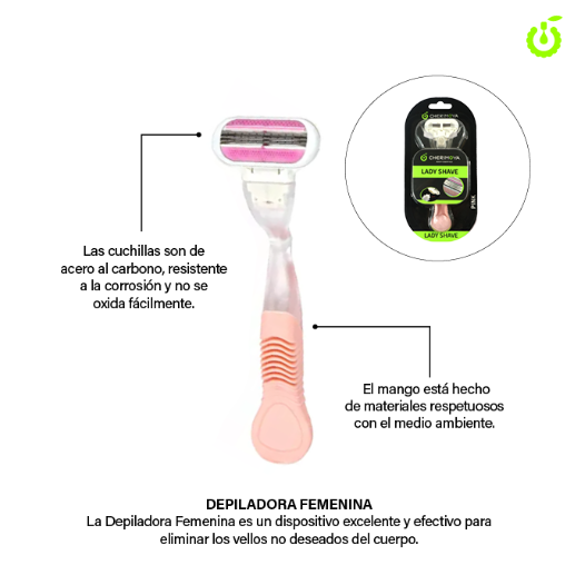 [BH018035] Delipadores rasuradora triple hoja Rosado CHERIMOYA ___PACK X12 