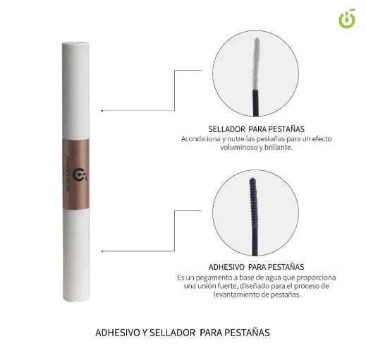 Pegamento 2 en 1 para pestañas en racimo CHERIMOYA ___PACK X12