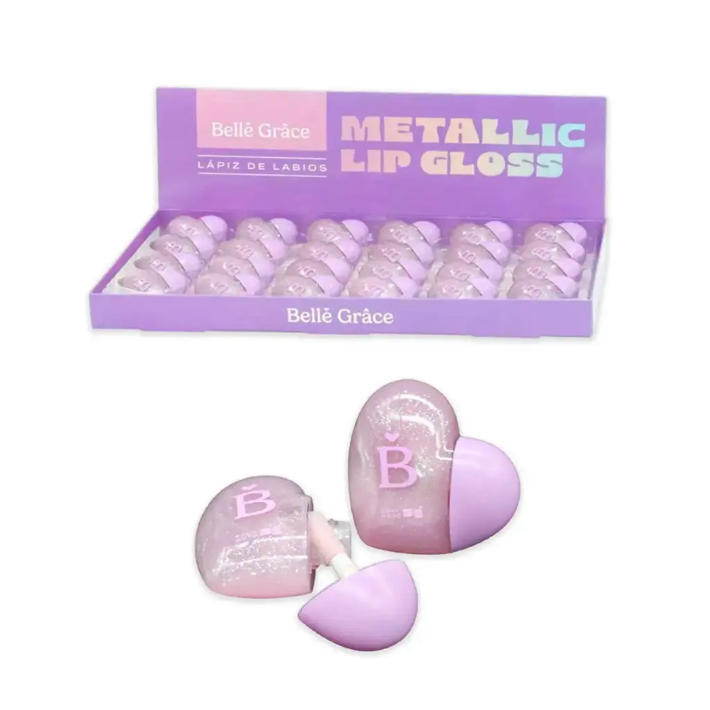 Lip gloss metalizado Corazon BELLE GRACE